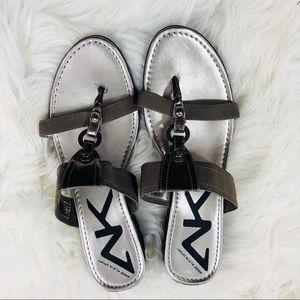 Anne Klein Sport Women Sandals Silver Size 9.5M